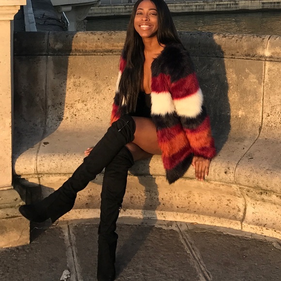 Multi Color Fur Jacket - Picture 3 of 3